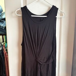 Worthington Black Sleeveless Twist-Front Dress | Large | Knot Front | Stretch Ra